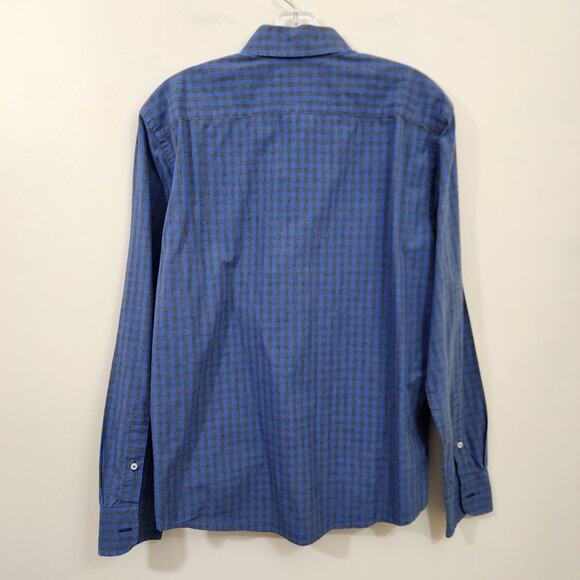 UNTUCKit blue and black check long sleeve button down shirt men's size medium - Picture 3 of 9